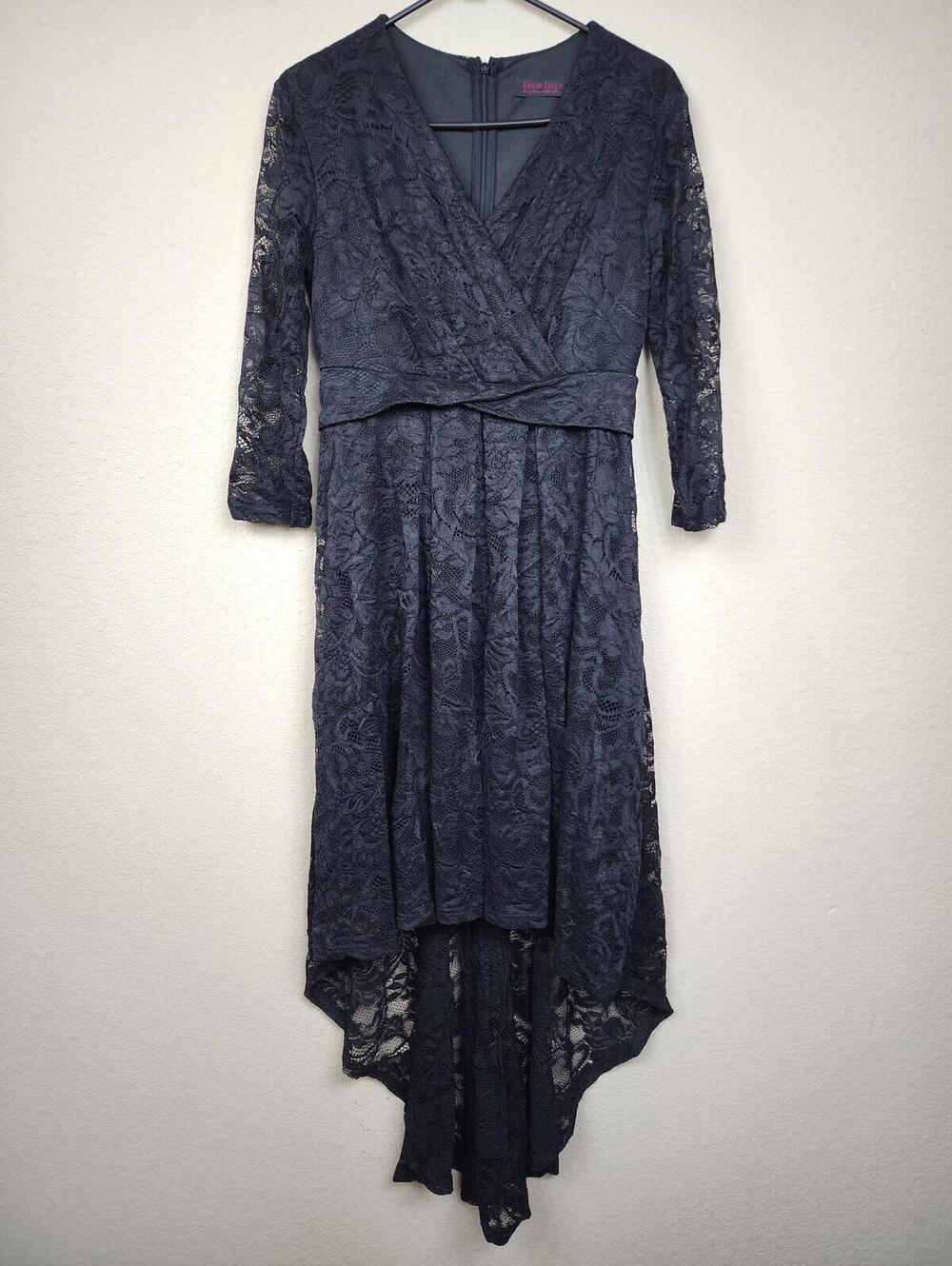 Black Whimsigoth Lace High Low Half Sleeve Large Dress